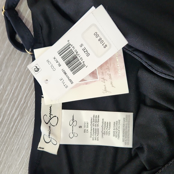 BNWT Jessica Simpson Ruffle Black One piece Swimsuit Small - Picture 4 of 6